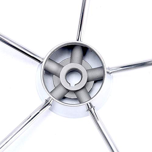 Amarine-Made13-1/2 Inch 5-Spoke Destroyer Style Stainless Boat Steering Wheel #TOP6
