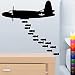 StikEez Black 20" WW2 Bomber w/ Bombs 15 Pack Military Wall Decal