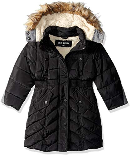Steve Madden Baby-Girls Infant Pearlized Pongee Puffer Jacket with Bow