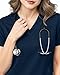NY Threads Scrub Tops for Women Soft Stretch V-Neck Medical Scrub Top with Pockets, Large, Navy