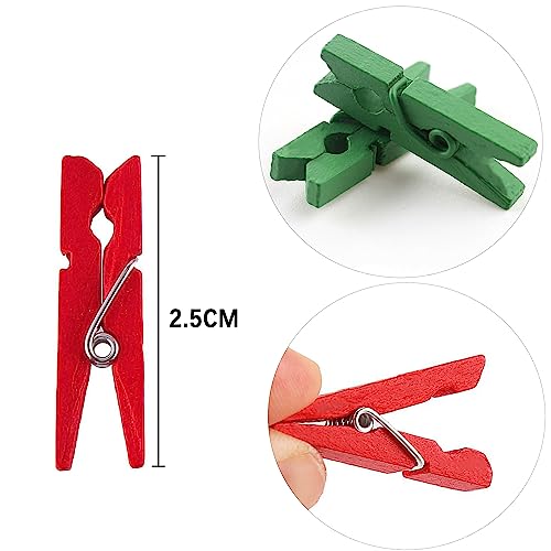 Diyasy 120 Pcs Mini Colored Wood Clothespins,1 Inch Craft Clips Photo Paper Peg Pin With Jute Twine For Photo And Picture Hanging. #TOP2