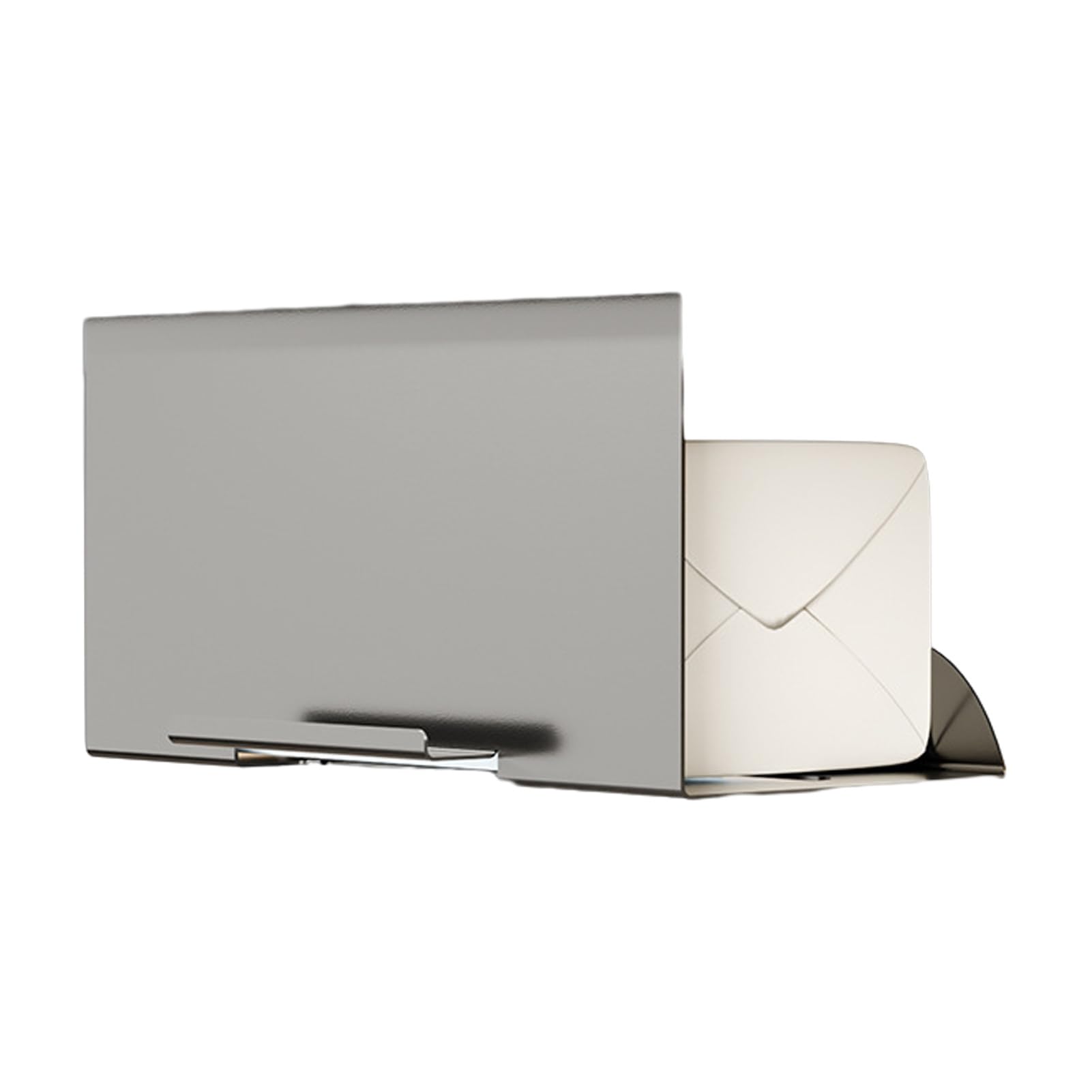 Glifora Under Cabinet Paper Towel Holder - Space Saving Tissue Box Holder, No Drilling, Tissue Dispenser with Mobile Phone Holder for Kitchen
