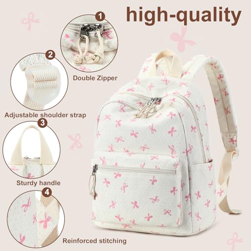 Image of LEDAOU Mini Backpack Girls Toddler Cute Corduroy Small Backpack Purse for Women Teens Kids School Travel Shoulder Bag