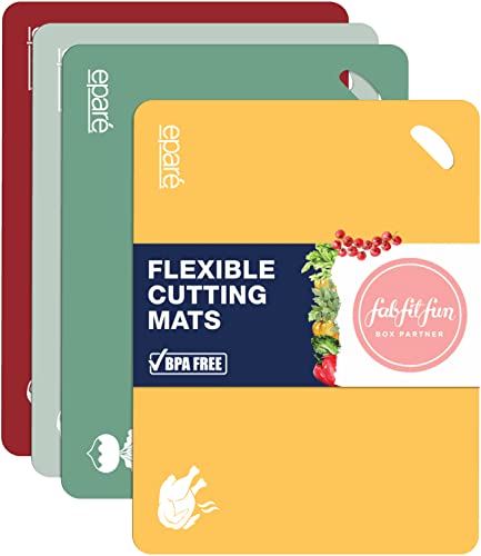 Flexible Plastic Cutting Boards For Kitchen - Set Of 4 Large Chopping Mats For Cooking – Non Slip Kitchen Mats, Dishwasher Safe, Foldable By Eparé #TOP14