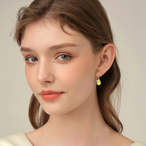 Image of TIGER RIDER Bee /Butterfly /Scorpion /Cactus /Leaf /Beetle 925 Sterling Silver French Clasp Leverback Earrings Amber /Crystal /Citrine /Moonstone /Obsidian /Jade /Rose quartz Pendant Jewelry Gift for Women