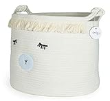 Woven Baby Basket for Nursery - Cute Lamb Baby Laundry Basket for Blankets, Stuffed Animal Toy Baske