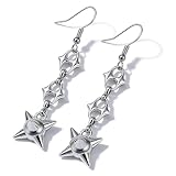 Gothic Flail Morning Star Mace Spike Ball Dangle Earrings - Punk Rock Stainless Steel Drop Earrings for Women Men, Edgy Spiked Ball Jewelry for Halloween, Cosplay & Daily Wear (flail1)