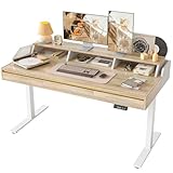 TIQLAB Standing Desk with 3 Drawers, 55