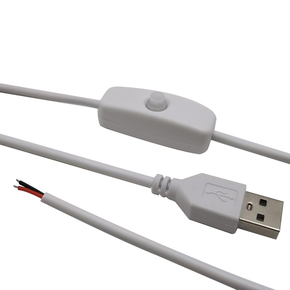 Wiring Connecting Terminals - 10pcs USB Connector Cable with ON/Off Switch 1.5m USB Electric Copper Wires for 5050 LED Strip Lamp Bulb Lighting - (Color: White)
