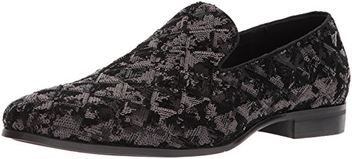 STACY ADAMS Men s Swank Sequined Slip-On Driving Style Loafer, Black, 8.5 M US