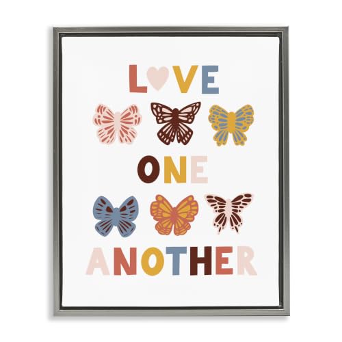 Butterflies Phrase Inspirational, 16 x 20 Inch Canvas in Floater Frame