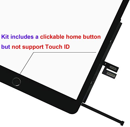 Touch Screen Replacement for iPad 7th 8th Generation Digitizer 10.2", with Home Button & Tool Repair Kit(Black)