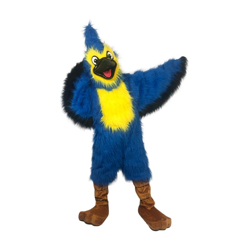 Blue Hairy Eagle Mascot Costume Funny Cartoon Fancy Dress