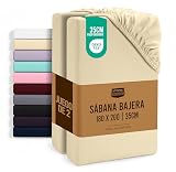 Utopia Bedding Juego de 2 Sabana Bajera 180x200 - Beige - Bolsillo Profundo - Microfibra Cepillada (Cama 180)