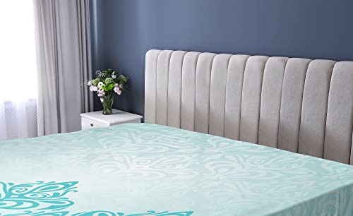 Ambesonne Turquoise Fitted Sheet, Retro Style Medieval European Victorian Gradient Royal Pale Patterns Art Print, Soft Decorative Fabric Bedding All-Round Elastic Pocket, Full Size, Blue #TOP1