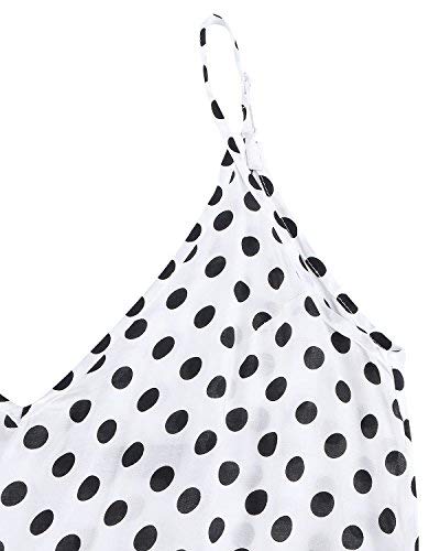 Zanzea Womens Polka Dot Maxi Dress Casual Summer Floral Print Long Boho Beach Sundress Plus Size 01 White Us 4 #TOP3