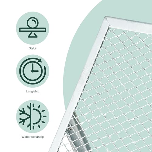 Relaxdays Durchwurfsieb, HxB: 100 x 60 cm, verzinktes Gartensieb, Streckmetall 15 x 25 mm, Kompostsieb, Stahl, silber