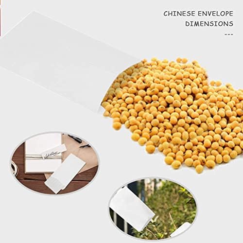 kuou 100 Pcs Small White Money Envelopes for Money Seeds, Small White Seed Coin Tiny Envelopes Dinner Money Envelopes for Packing or Storing Small Items Wages Beads Money(6 * 10cm/2.4 * 3.9inch)