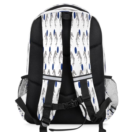 Cute Abstract Zebras Dots Backpack with Chest Strap Reflective Lightweight Travel Hiking Backpack for Men Women Waterproof Daypack Back Pack for Commute Camping4