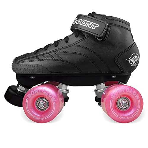 Bont Professional Roller Skate Prostar Kids Package With Glow Light Up Wheels (Bont 10C, Tickle Blue Wheel) #TOP1