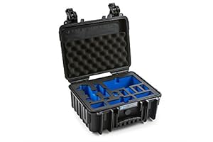 B&W Outdoor Case Hartschalenkoffer Typ 3000, Inlay für: DJI Mavic Air Fly More Combo und Zubehör (Hardcase Koffer IP67, wasserdicht, Innenmaß 33x23, 5x15cm, Schwarz)