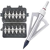 LeeMui Archery Broadheads Hunting Broadheads 12PK 100 Grains Screw-in Arrow Archery 3 Blades Hunting