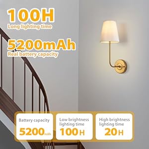 PASSICA DECOR Battery Operated Wall Sconces Set of Two Rechargeable Wall Lights with 5200mAh Dimmable Detachable Bulbs 15 Colors and Remote Control Wireless Sconces for Bedroom Living Room