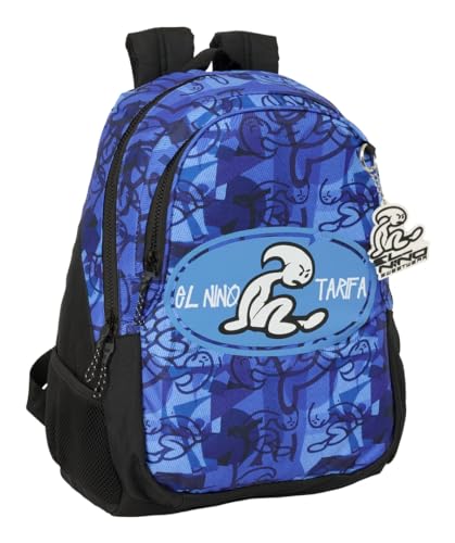 Sac à dos à roulettes Safta El Niño bleu et noir pour l'école primaire
