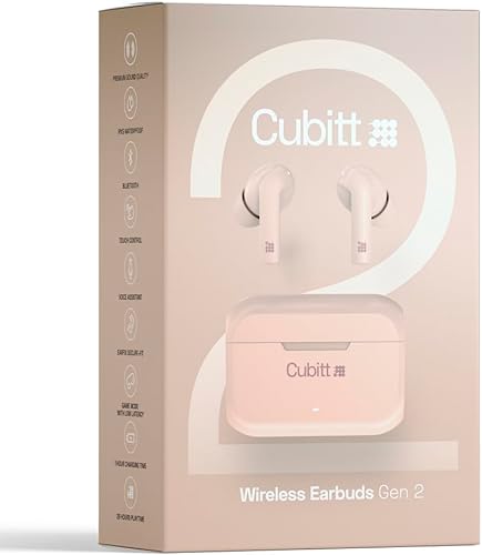 Miniatura 5 de Cubitt - Auriculares inalámbricos True Generation 2, 5.3 Bluetooth, resistencia al agua IPX5, sonido premium, control táctil, micrófono integrado,