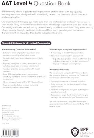 Aat Financial Statements Of Limited Companies Question Bank Bpp Learning Media 9781509781201 Amazon Com Books Aat Financial Statements Of Limited Companies Question Bank Bpp Learning Media 9781509781201 Amazon Com Books