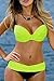 EVALESS Sexy Bathing Suit for Women Two Piece Push Up Padded High Cut Bikini Adjustable Spaghetti Straps Criss Cross Back Swimsuit Swimwear Yellow Medium