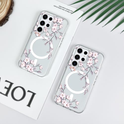 Gencyfu for Samsung Galaxy S26 Ultra Case Compatible with MagSafe, Translucent Hard Back Slim Flower Pattern Protective Magnetic for Galaxy S26 Ultra Phone Cover 6.9 inch, Plum Blossom by Gencyfu - Used condition - Image 8