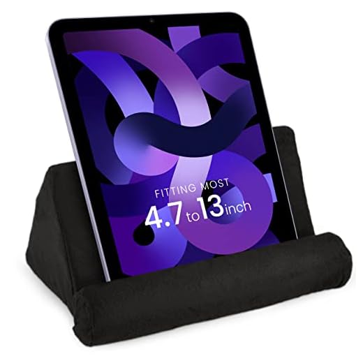 iPad Tablet Stand Pillow Holder - Universal Phone and Tablet Stands and Holders Can Be Used on Bed, Floor, Desk, Lap, Sofa, Couch - Black Color