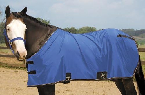 Weaver Leather 420D Nylon Stable Sheet Horse Blanket - Double Buckle Front Closures for Easy on and Off, Blue, 74"