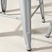 BELLEZE 30 Inch Stackable Metal Bar Stools, Indoor Outdoor Restaurant Patio Dining Seats, Contemporary Modern Vintage Industrial Steel Metal [Set of 6] - Wyatt (Gray)