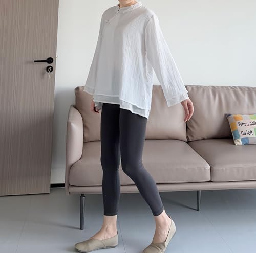 Minibee Women's 3/4 Length Sleeve Tops Cotton Linen Button Down Shirts Chinese Frog Casual Blouses2