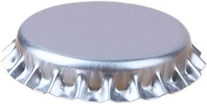 100PCS Tinplate Beer Bottle Caps Craft Beer Bottling Caps Oxygen Absorbing Seal Beer Bottle Caps DIY Home Brewing Tool(Silver)
