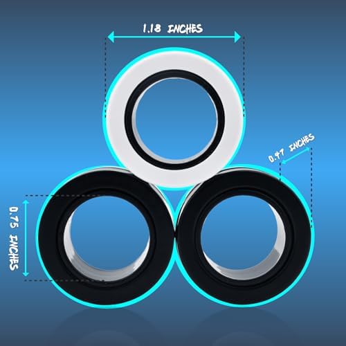 Cevioce Magnetic Ring - Fidget Toys Adults Set,3 PCS Fidget Rings Spinner Toys Teens,Easter Basket Stuffers Fun Spin Ring for ADHD Anxiety Stress Relief,Birthday Gifts for 3-8-12+Year Old Boys Kids — view 4