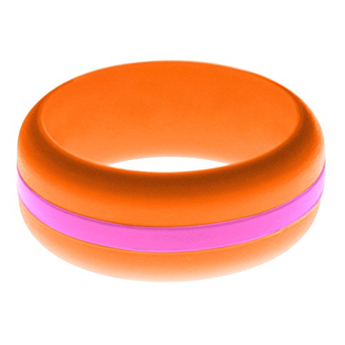 FLEX Ring - Womens Mens Orange Silicone Ring - Changeable Color Bands - Many Colors - Safe, Durable, Everyday Wear Wedding Band - 1 Ring - Sizes 4-16