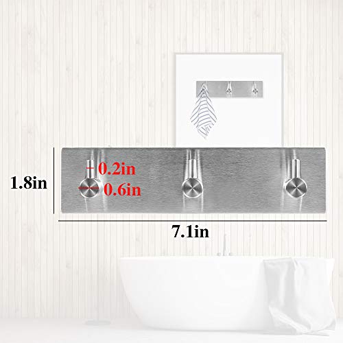 Picowe Key Holder For Wall Decorative, Adhesive Stainless Steel Key Hooks, Key Hanger Key Organizer For Wall, Towel Hook Coat Hanger For Kitchen Bathroom Mudroom Hallway Entryway, Sliver Color #TOP1