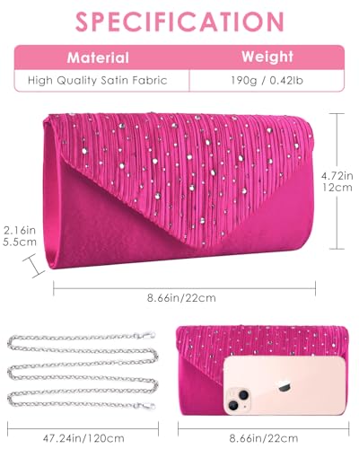 Image of TINDTOP Evening Clutch Purses for Women Handbags for Formal Wedding Party Cocktail Prom Crossbody Shoulder Envelope Bag | for Formal Wedding