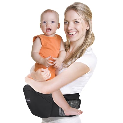 Image of Baby Hip Carrier Doctor Recommended,Baby Carrier with Hip Seat All Body Types,Toddler Carrier for 7-44 Lbs, Ergonomic,Easy to Put On, Ideal for Hands-Free Parenting,Lumbar Support (Black)