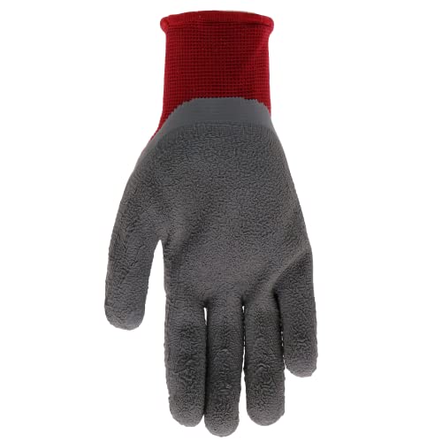 Boss Women's Tactile Grip Micro Armor Foam Latex Dipped Work Glove, Nylon Shell, Water Resistant, Abrasion Resistant, Red/Gray, Medium/Large (B23061-Wml) #TOP3