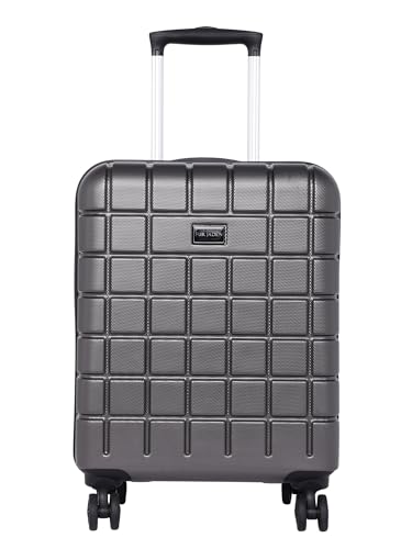 FUR-JADEN-Empower-55CM-Cabin-Size-Hardside-Polycarbonate-Trolley-Suitcase-Luggage-8-Wheels360-Rotation-Number-Lock-Telescopic-Trolley-Handle-Small-Grey