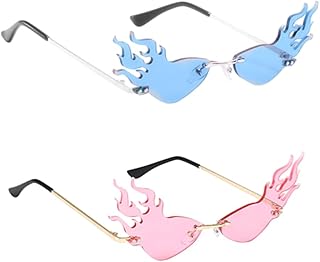 Óculos De Sol Legal 2 Pçs Óculos De Sol De Praia Óculos De Sol Sem Moldura Óculos Da Moda Óculos De Sol Legais Óculos De Sol Femininos Óculos De Fogo Da Moda