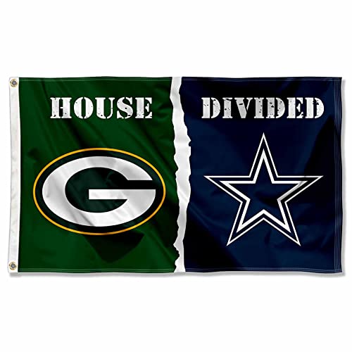WinCraft Packers and Cowboys House Divided Flag Rivalry Banner