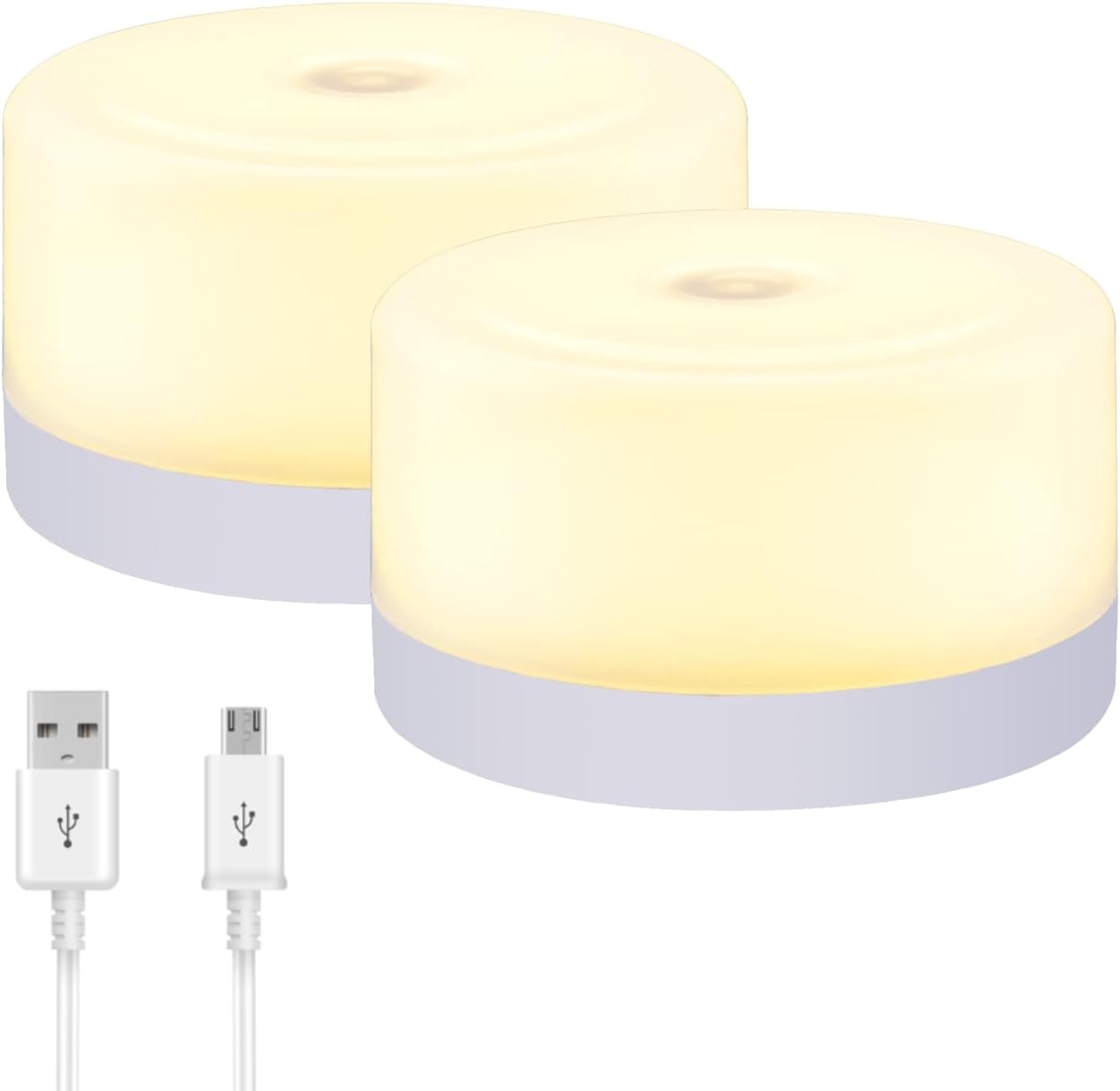 S SELDORAUK Baby Night Light，Dimmable Touch USB Rechargable Kids Lamp with Memory Sleep Aid, for Newborn, Breastfeeding, Bedroom, Nursery, Colour Temperature 3000K Soft Eye Caring(Warm White 2Pack)