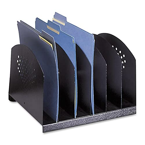Safco Products 3155Bl Steel Desk Organizer Rack With 6 Vertical Sections, Black #TOP8