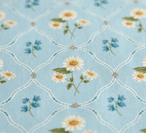 Image of DECOMIZER 240 TC Microfiber Soft Cotton Printed Single Bed Bedsheet for Diwan Bed, Size 60 Inches X 90 Inches, 152 X 230 cm with 1 Large Size Pillow Covers - AquaTriFlower