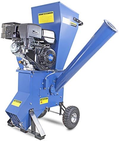 Hyundai 420cc 102mm Petrol 4-Stroke Garden Wood Chipper Shredder Mulcher, Two Off-road Tyres, 102mm Maximum Chipping Capacity, 200-3600rpm Blade Speed, 3 Year Warranty